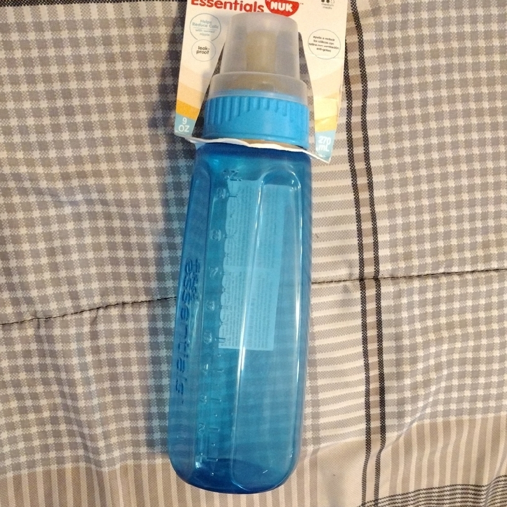 NUK First Essentials Blue Baby Bottle - 9 oz - Picture 5 of 6